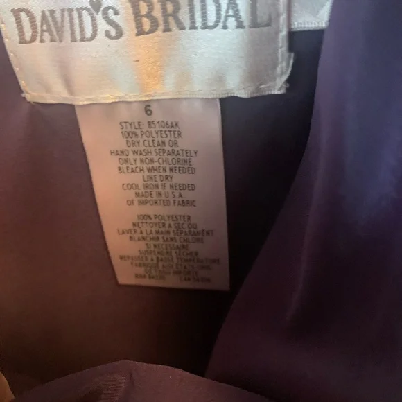 David’s Bridal Plum Dress Size 6 - Picture 5 of 7